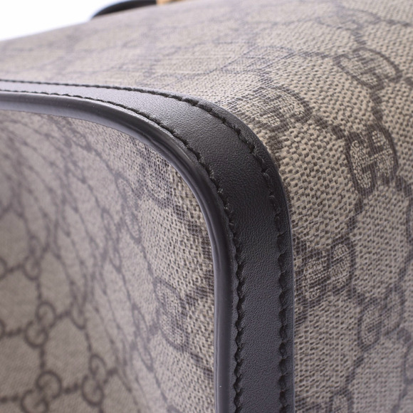 Gucci Padlock Chain Tote GG Supreme Gray Leather Bag - Picture 5 of 9